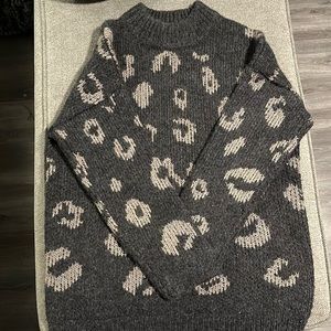 Gray leopard sweater